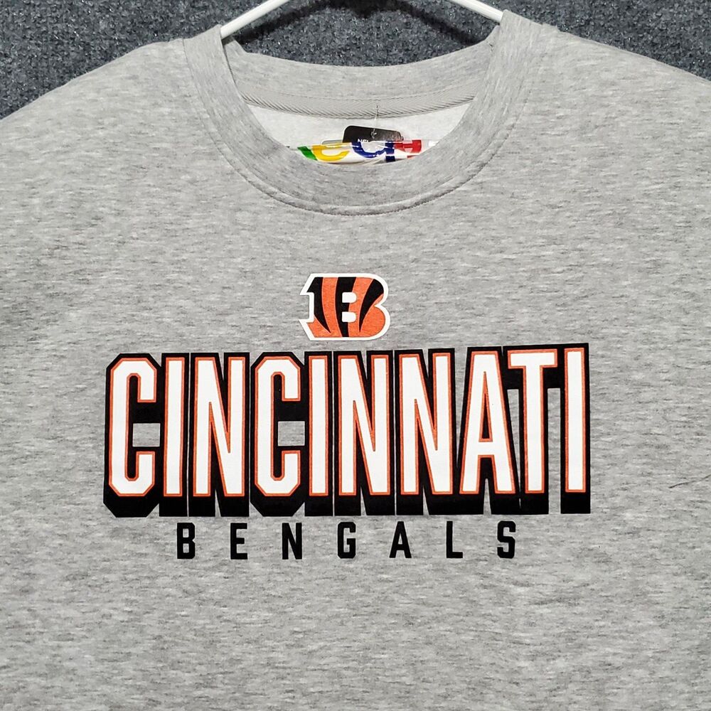 NFL Team Apparel Cincinnati Bengals Sweatshirt Mens 2XL Gray Crewneck Football